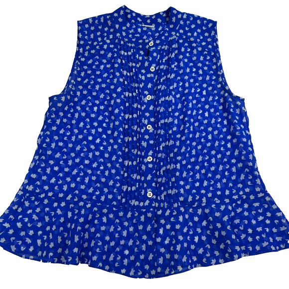 CAbi Tops - ADORABLE CAbi 5530 Electric Blue Peplum Ruffle Sleeveless Top measures as a Med.